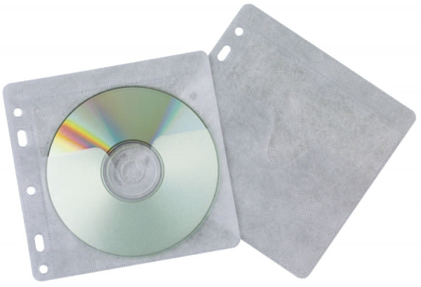 Q-Connect CD/DVD-Hüllen Universallochung transparent, 40 Stück