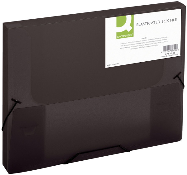 Q-Connect® PP Sammelbox - ca. 250 Blatt, schwarz-transparent
