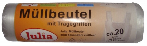 Julia Mülleimerbeutel natur, ca. 20 Liter 20 Stück