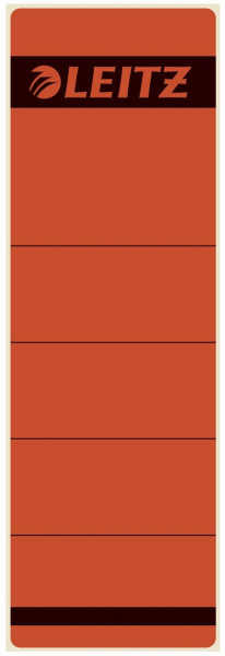 1642 Rückenschilder - Papier, kurz/breit, 10 Stück, rot