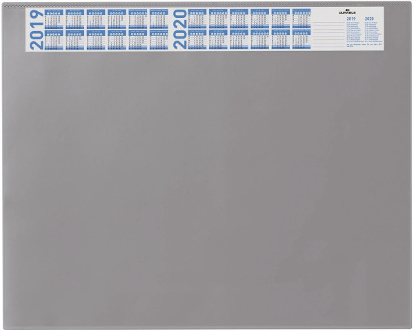 Durable Schreibunterlage mit Jahreskalender, PVC, 650 x 520 mm, grau