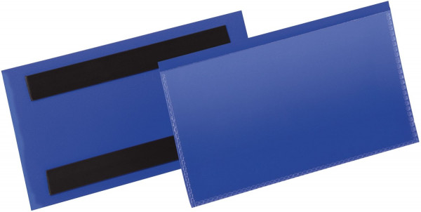 Kennzeichnungstasche - magnetisch, 150 x 67 mm, PP, dokumentenecht, dunkelblau, 50 Stück