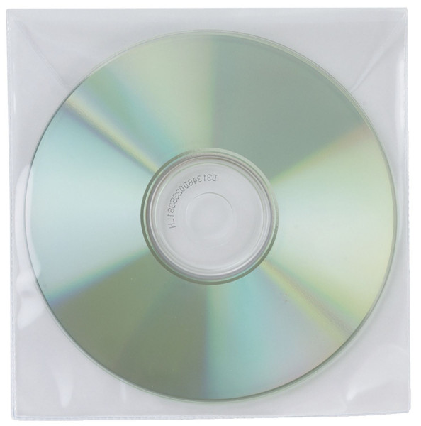 Q-Connect® CD/DVD-Hüllen Ungelocht, transparent, Packung mit 50 Stück