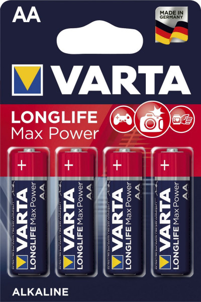 Varta Batterien MAX TECH Alkaline - Mignon/LR6 AA, 1,5 V VE 4 Stück