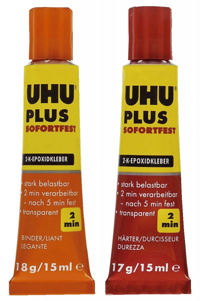 UHU® PLUS SOFORTFEST, 2-Komponenten-Epoxidharzkleber, ohne Lösungsmittel, 35 g