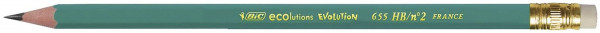 BiC® Bleistift ECOlutions EVOLUTION 655, HB, mit Radierer, grün