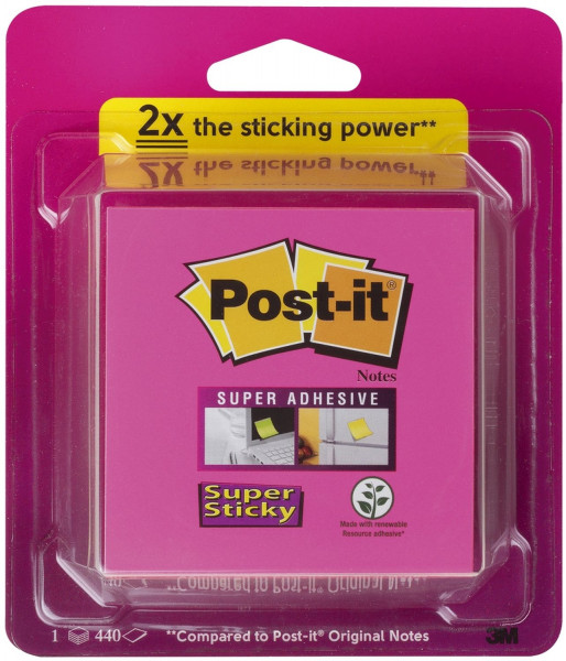 Post-it® Haftnotizen Ultrafarben 76x76mm, 440 Blatt, blanko, Blisterkarte