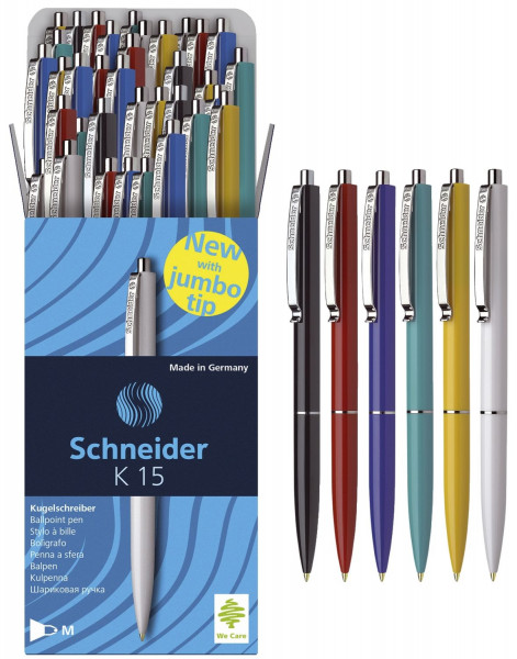 Kugelschreiber Schneider K15 sortiert, M blau, dokumentenecht