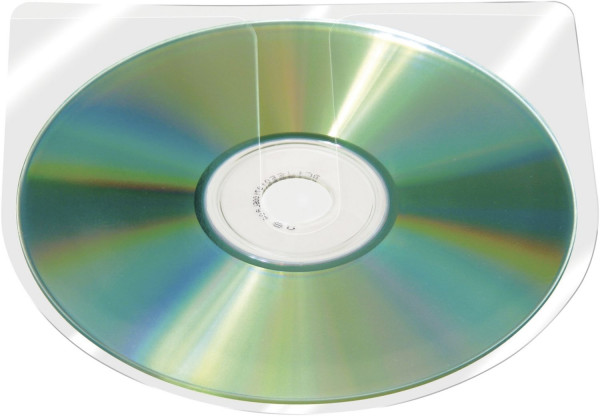 CD/DVD-Hüllen selbstklebend - ohne Lasche, transparent, Packung mit 10 Stück