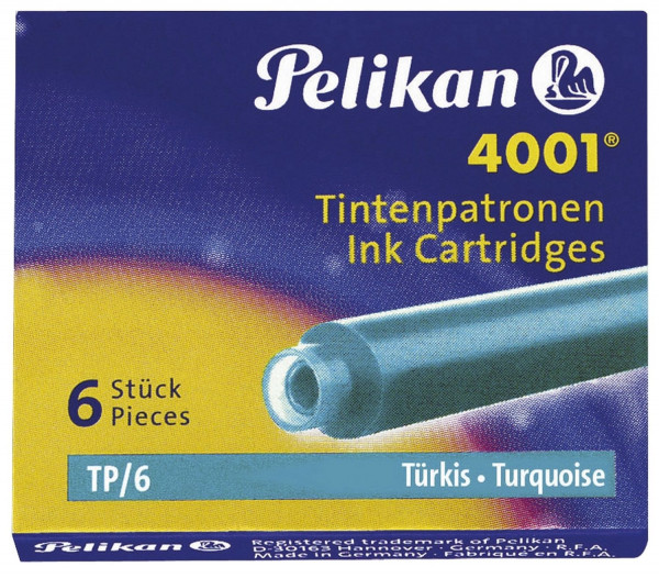 Tintenpatrone 4001® TP/6 - türkis, Schachtel mit 6 Patronen