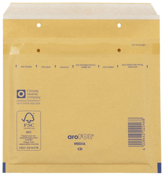 Arofol ® Luftpolstertaschen CD, 180x165 mm, braun, 100 Stück