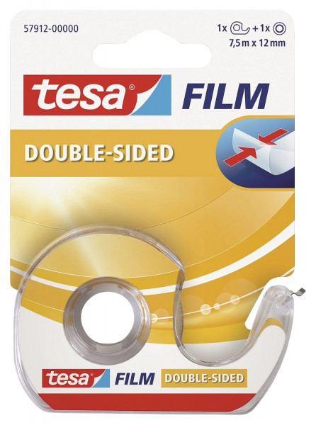 Tesa® 57912 Klebefilm doppelseitig klebend, 7,5m x 12mm incl. Roller