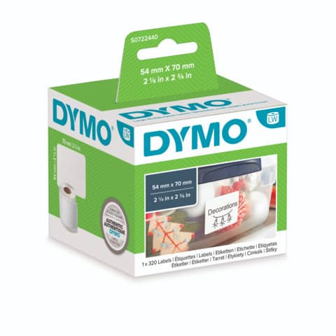 Dymo 99015 Etikettenrollen, 54 x 70 mm, weiß