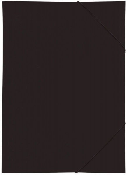 Gummizugmappe A3 schwarz PP 3 Einschlagklappen