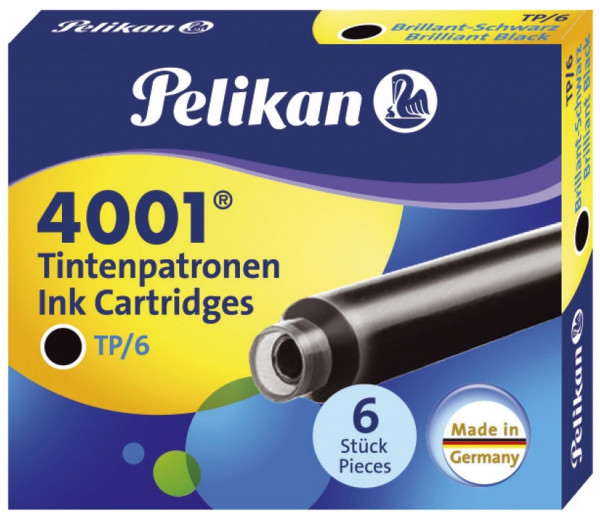 Tintenpatrone 4001® TP/6 - brillant-schwarz, Schachtel mit 6 Patronen