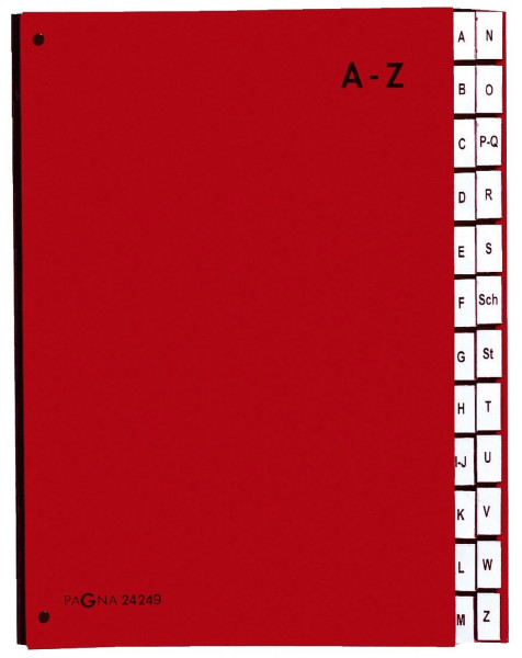 Pagna Pultordner A-Z, 24 Fächer, rot