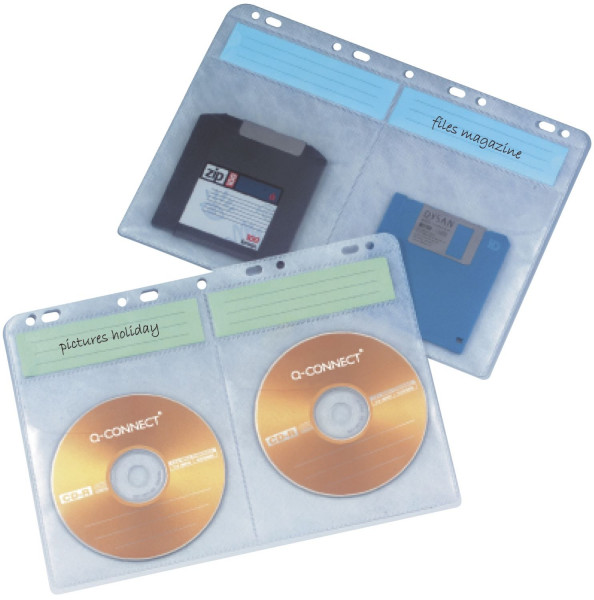 Q-Connect CD/DVD-Hüllen transparent, Packung mit 10 Stück