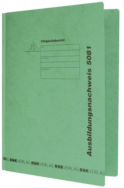 RNK 5081 Ausbildungsnachweis-Hefter, Spezialkarton, grün