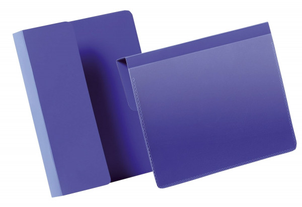 Kennzeichnungstasche mit Falz - A6 quer, dunkelblau, 50 Stück