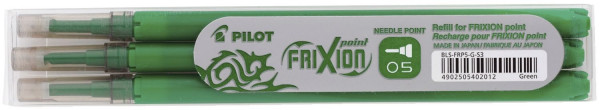 Tintenrollermine, Frixion 2264, BLS-FRP5-S3, 0,3 mm, grün, 3St im Etui