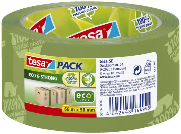 Tesa® 58156 Packband grün 66 m x 50 mm, tesapack® Eco & Strong, PP