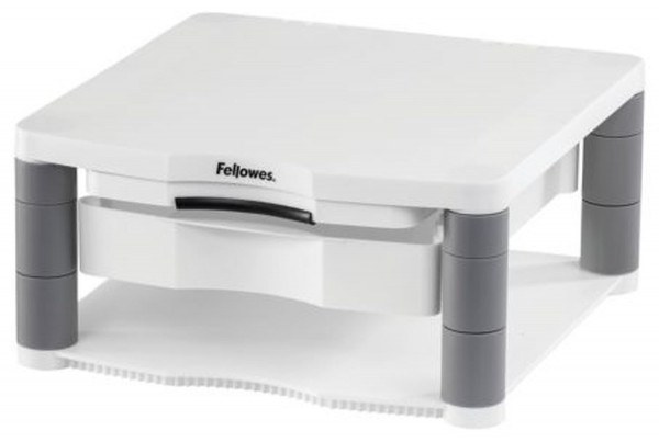 Fellowes® Monitor-Ständer Plus Premium - höhenverstellbar, Plastik recycelt, platin/grau