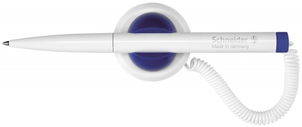 Kugelschreiber KLICK-FIX-PEN, mit fest verbundener Teleschnur, M, blau