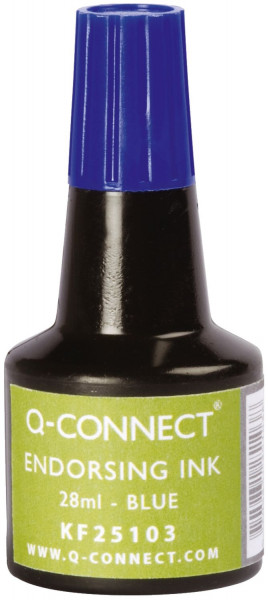Q-Connect Stempelfarbe blau ohne Öl, 28ml