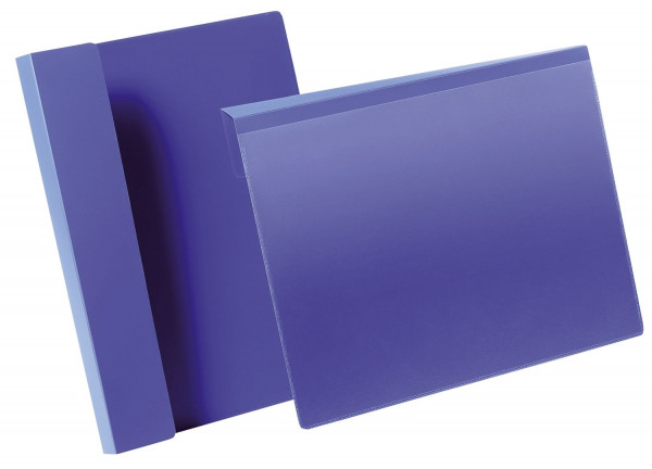 Kennzeichnungstasche mit Falz - A4 quer, dunkelblau, 50 Stück