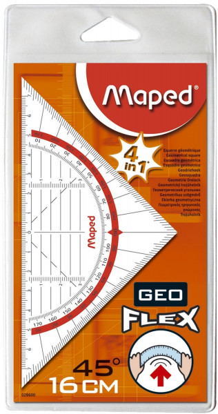 Maped Geo-Dreieck Flex - 16cm, transparent, Etui