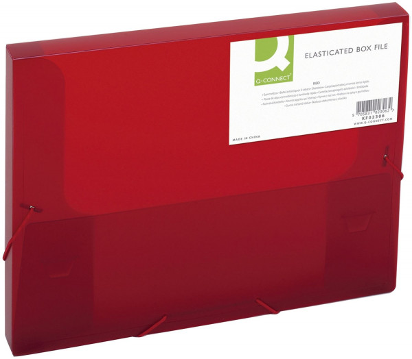 Q-Connect® PP Sammelbox - ca. 250 Blatt, rot-transparent