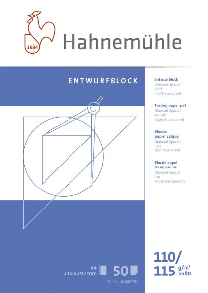 Hahnemühle Transparentblock A4, 110/115g, 50 Blatt