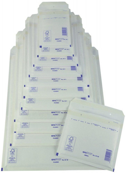 Arofol ® Luftpolstertaschen CD, 180x165 mm, weiß, 10 Stück