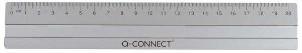Q-CONNECT Lineal Alu - 20 cm, silber
