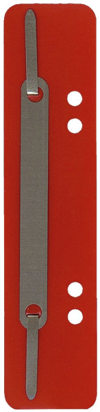 Q-Connect Heftstreifen rot PP, kurz Deckleiste Metall, 25 Stück