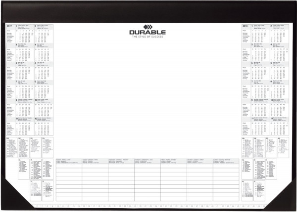 Durable 7291 Schreibunterlage mit Block, 600 x 400 mm (B x H), schwarz