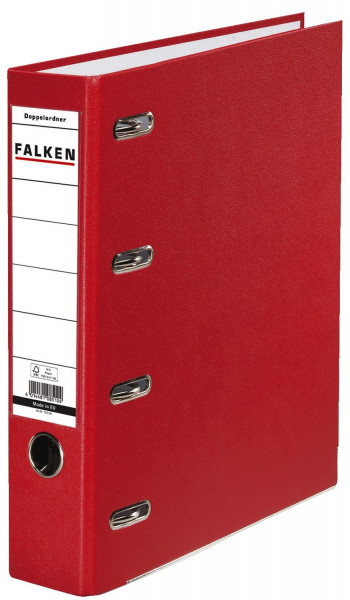 Falken Doppelordner PP rot - 2x A5 quer, 70 mm,