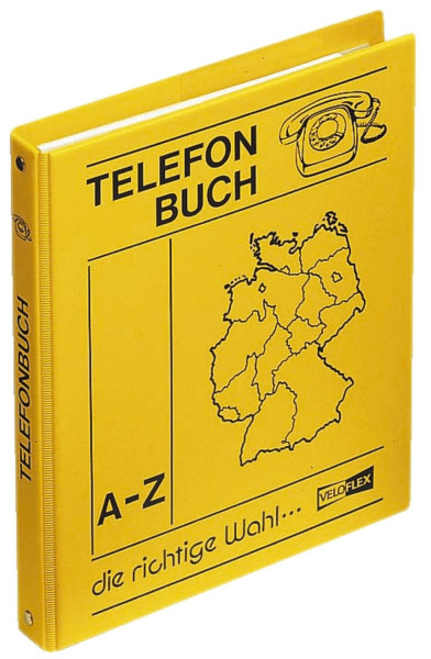 Telefonringbuch - DIN A5, gelb, inkl. Einlagen und 12-teiliges Register A-Z