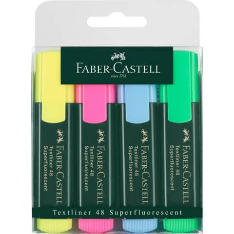 Faber-Castell Textmarker 48 REFILL, 4 Farben, im Etui