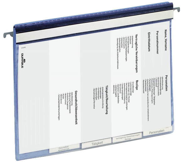 Durable 2555 Personalhefter Hartfolie, A4, 5fach-Register, blau