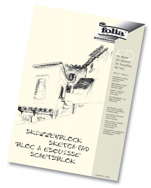 Folia Skizzenblock 120 g/qm, A4, 50 Blatt
