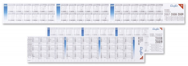 Läufer Schreibunterlagen Ersatzkalender für 3 Jahre, 39 x 9 cm, weiß