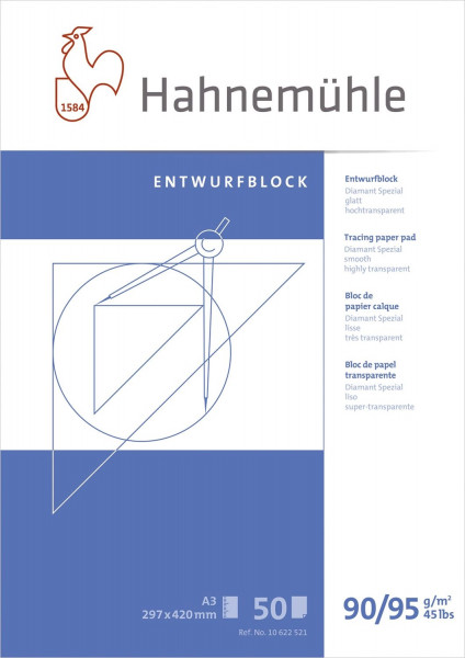Hahnemühle Transparentblock A3, 90/95g, 50 Blatt