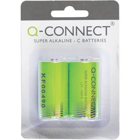 Q-Connect Batterien - Baby, LR14 C, 1,5 V, VE 2 Stück