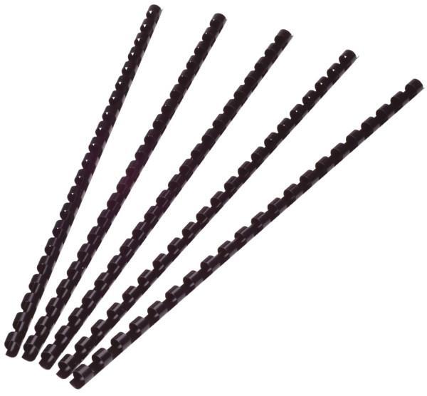 Plastik-Binderücken, 8 mm, für 45 Blatt, schwarz, 100 Stück