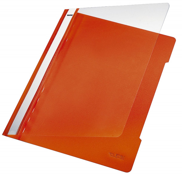 Leitz 4191 PVC Hefter orange Standard, A4, langes Beschriftungsfeld