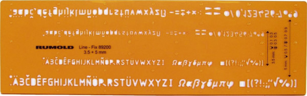 Rumold Schriftschablone - Schrifthöhe 0,35 mm und 0,5 mm