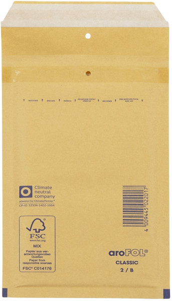 Arofol ® Luftpolstertaschen Nr. 2, 120x215 mm, braun, 200 Stück