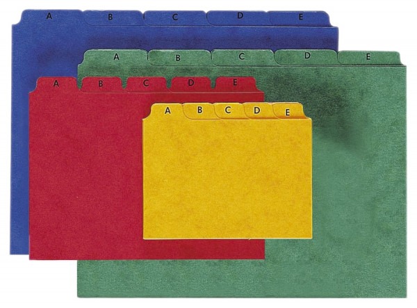 Kartei-Leitregister A - Z - für Größe A6 quer, gelb