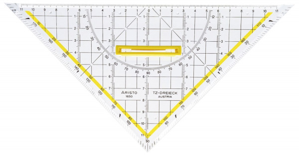 Zeichendreieck TZ-Dreieck®, Plexiglas® mit Griff, 250 mm, glasklar